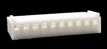 .100" (2.54mm) Crimp & Stuff 10-Position Housing With Locking Ramp