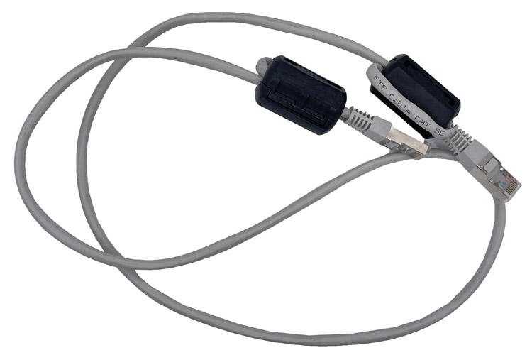 Cat5E 4 Foot Gray Ethernet Cable With Ferrite Cable