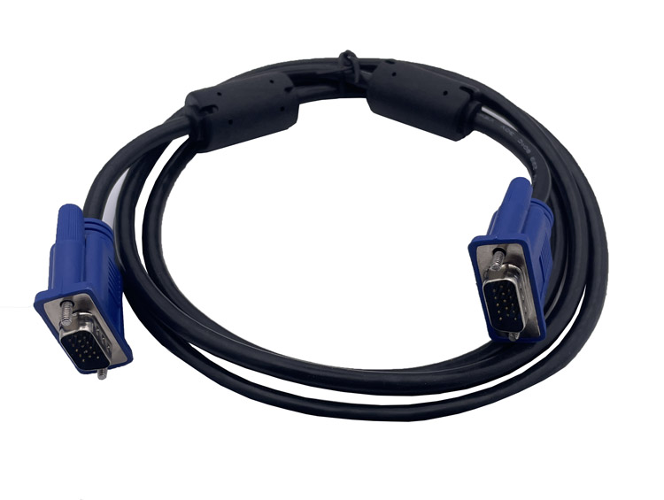 VGA 15-pin Sub D Cable with Ferrite Cables - 6 Feet Long