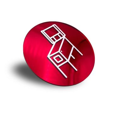 PBL-400-0128-00 Mirrored I Heart Pinball Machine Drink Coaster - Red