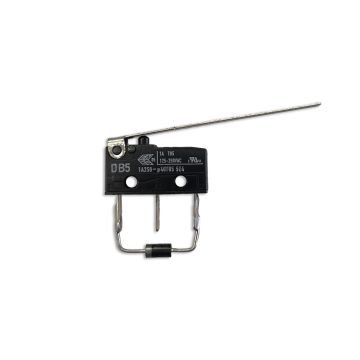 Microswitch with 1.66" Straight Flat Actuator With Diode