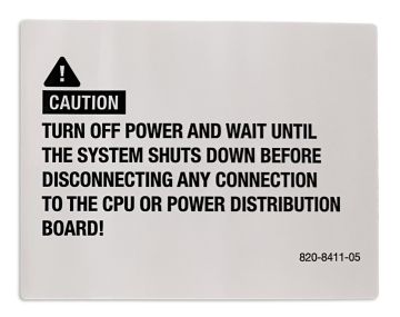 Stern Interior Backbox Power Down Decal 820-8411-05