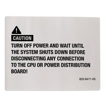 Stern Interior Backbox Power Down Decal 820-8411-05