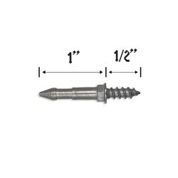 1-1/2" Tall Metal Post (with cutaway) With #10 Wood Screw Base