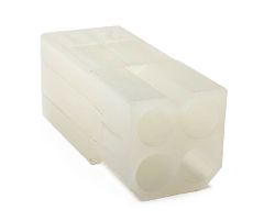 Male .093" Pin and Socket Receptacle Housing, 4 Circuits, 2x2