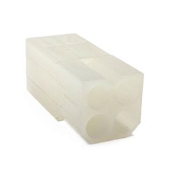 Male .093" Pin and Socket Receptacle Housing, 4 Circuits, 2x2