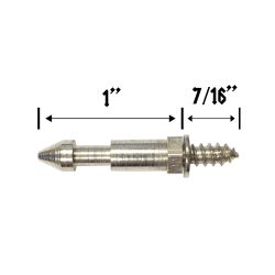 1-7/16" Tall Metal Post (with cutaway) With Wood Screw Base