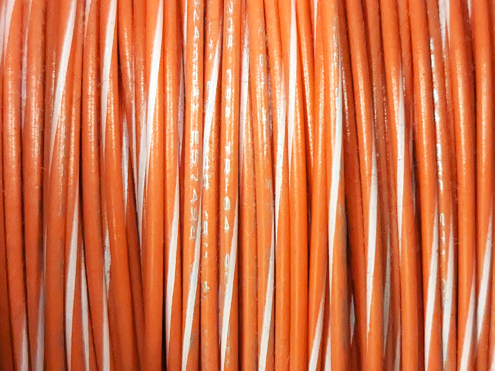 22 Gauge Insulated Stranded Orange Wire With Color Striping - Sold By The Foot