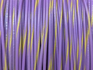 22 Gauge Insulated Stranded Purple Wire With Color Striping - Sold By The Foot