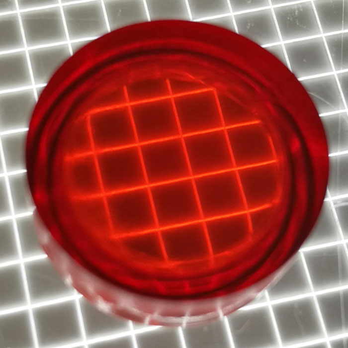 5/8" Round Transparent Plain Red Playfield Insert