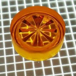 5/8" Round Transparent Starburst Orange Playfield Insert