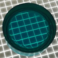 3/4" Round Transparent Plain Teal Playfield Insert