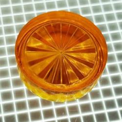 3/4" Round Transparent Starburst Orange Playfield Insert