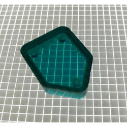 1" Shield Transparent Plain Teal Playfield Insert