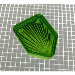 1" Shield Transparent Starburst Lime Green Playfield Insert