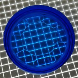 1" Round Transparent Gem Blue Playfield Insert