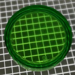 1" Round Transparent Plain Lime Green Playfield Insert