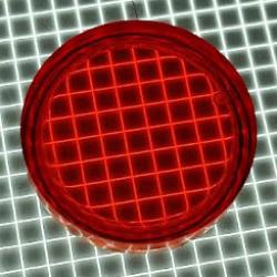 1" Round Transparent Plain Light Red Playfield Insert