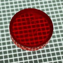 1" Round Transparent Plain Red Playfield Insert