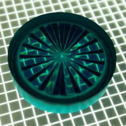 1" Round Transparent Starburst Teal Playfield Insert