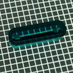 1" x 5/16" Oval Transparent Outline Teal Playfield Insert
