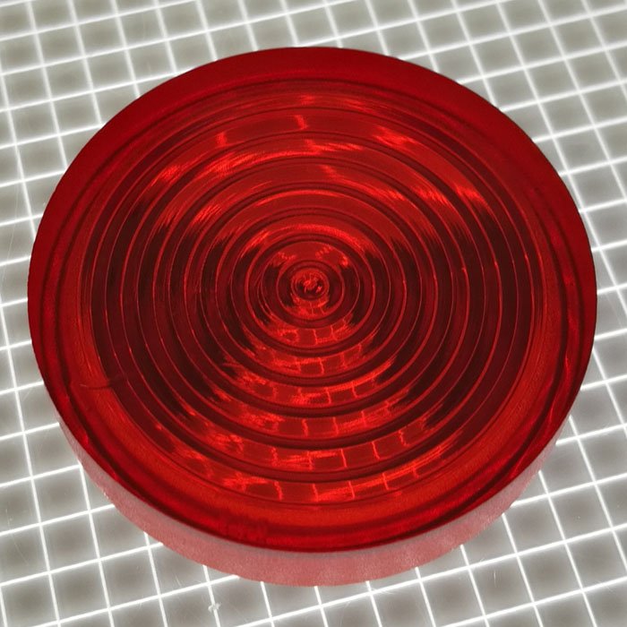 1-3/16" Round Transparent Concentric Circles Red Playfield Insert