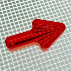 1-1/2" x 13/16" Arrow Transparent Starburst Amber Playfield Insert
