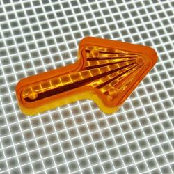 1-1/2" x 13/16" Arrow Transparent Starburst Orange Playfield Insert