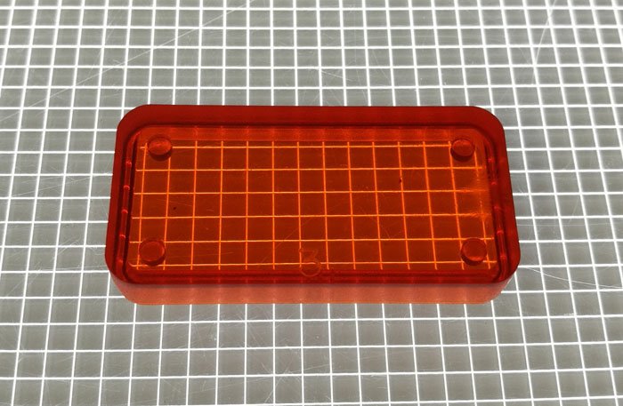 1-1/2" x 3/4" Rectangle Transparent Plain Amber Playfield Insert