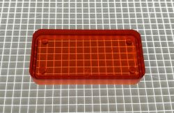 1-1/2" x 3/4" Rectangle Transparent Plain Amber Playfield Insert