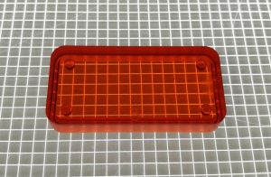 1-1/2" x 3/4" Rectangle Transparent Plain Amber Playfield Insert