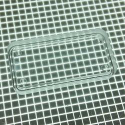 1-1/2" x 3/4" Rectangle Transparent Plain Clear Playfield Insert