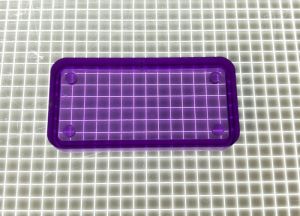 1-1/2" x 3/4" Rectangle Transparent Plain Purple Playfield Insert