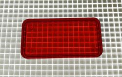 1-1/2" x 3/4" Rectangle Transparent Plain Red Playfield Insert