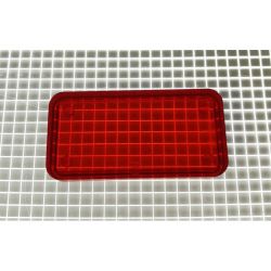 1-1/2" x 3/4" Rectangle Transparent Plain Red Playfield Insert