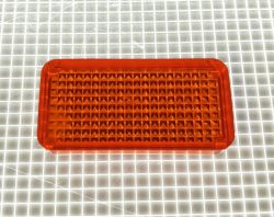 1-1/2" x 3/4" Rectangle Transparent Stippled Amber Playfield Insert