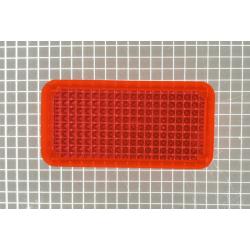 1-1/2" x 3/4" Rectangle Transparent Stippled Fluorescent Orange Playfield Insert