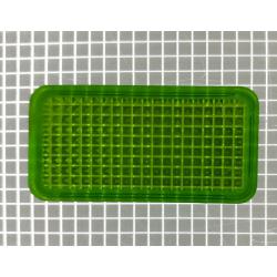 1-1/2" x 3/4" Rectangle Transparent Stippled Green Playfield Insert