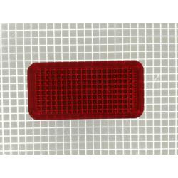 1-1/2" x 3/4" Rectangle Transparent Stippled Red Playfield Insert
