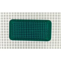 1-1/2" x 3/4" Rectangle Transparent Stippled Teal Playfield Insert