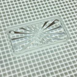 1-1/2" x 3/4" Rectangle Transparent Starburst Clear Playfield Insert
