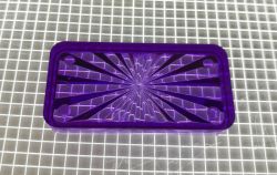 1-1/2" x 3/4" Rectangle Transparent Starburst Purple Playfield Insert
