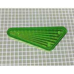 1-1/2" x 3/4" Obtuse Triangle Transparent Starburst Lime Green Playfield Insert