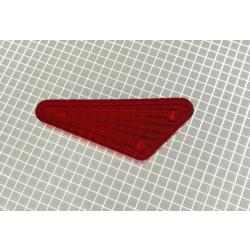 1-1/2" x 3/4" Obtuse Triangle Transparent Starburst Red Playfield Insert