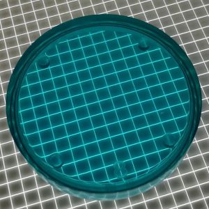 1-1/2" Round Transparent Plain Teal Playfield Insert