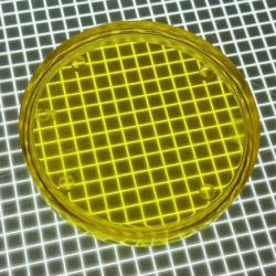 1-1/2" Round Transparent Plain Yellow Playfield Insert