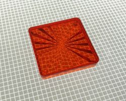 1-1/2" Square Transparent Starburst Amber Playfield Insert