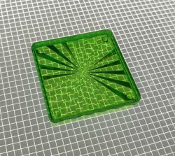 1-1/2" Square Transparent Starburst Lime Green Playfield Insert
