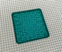 1-1/2" Square Transparent Starburst Teal Playfield Insert