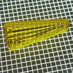 1-1/2" x 5/8" Triangle Transparent Starburst Yellow Playfield Insert